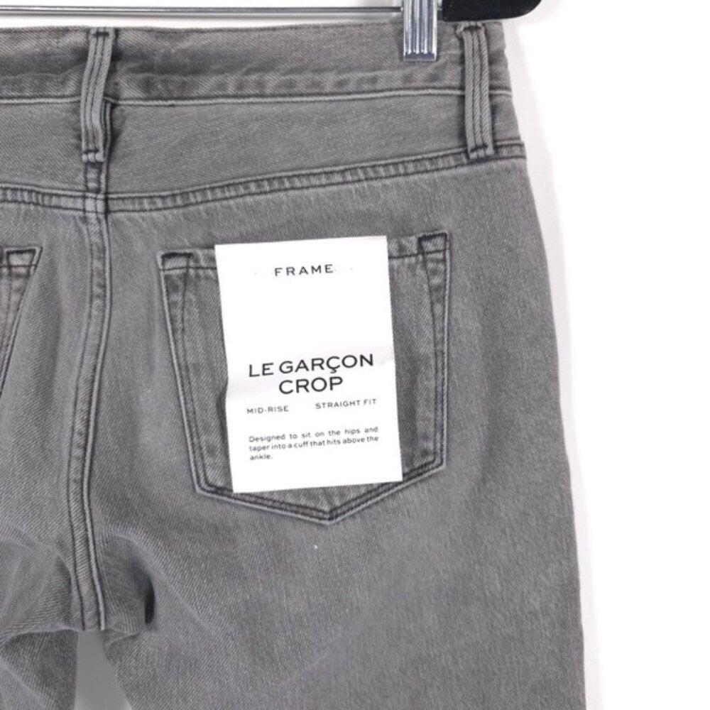 NWT FRAME LE GARÇON CROP Mid Rise Straight Fit Distressed Monsoon Jeans Size 25 - Picture 11 of 16